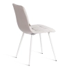 Стул CHILLY светло-серый с белыми ножками, велюр и металл, мягкое сиденье, без подлокотников