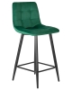 Стул полубарный OLIVIA черные матовые ножки, зеленый велюр 108-64