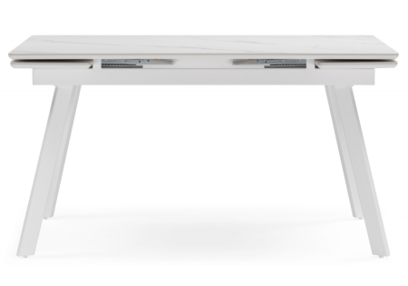 Керамический стол Норман 140(200)х80 белый мрамор alpin white, snow white, белый