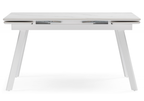 Керамический стол Норман 140(200)х80 белый мрамор alpin white, snow white, белый