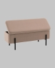 Банкетка Болейн с ящиком из бежевого велюра с черными ножками