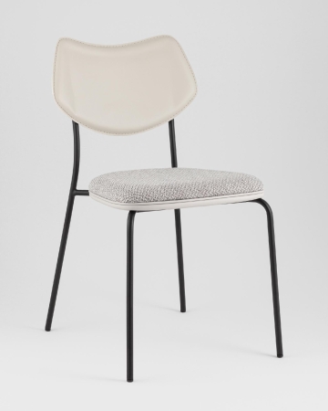 Стул обеденный Casey серый с серой экокожей