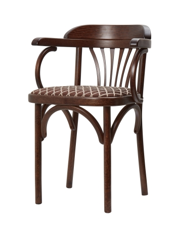 Деревянный стул Венский темный тон с мягким сиденьем из ткани