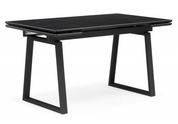 Керамический стол Джек 140(200)х80 черный мрамор, черный