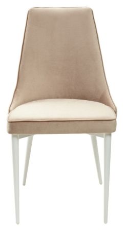 Стул NEPAL-P бежевый #5 велюр, белый каркас