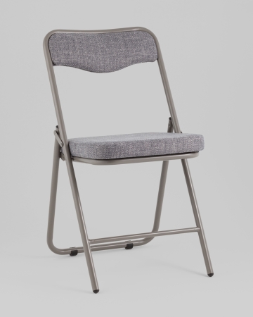 Стул складной Джонни рогожка серо-голубой каркас серый