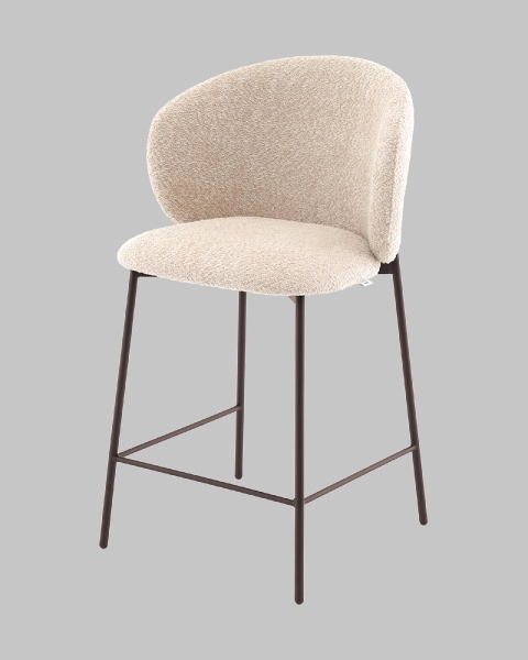 Стул полубарный Блейз букле капучино, каркас серо-коричневый
