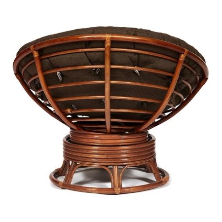 Кресло-качалка "PAPASAN" w 23 и 01 B с подушкой, орех, ткань коричневый, 3М7-147
