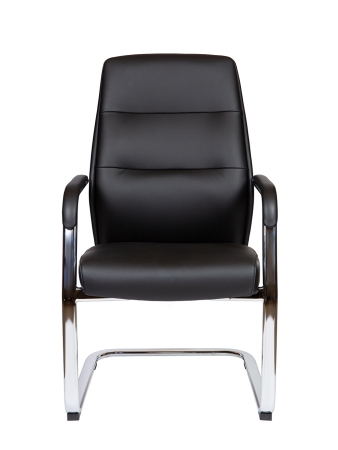 Кресло офисное Nancy CF черный, экокожа и металл, мягкое сиденье, с подлокотниками