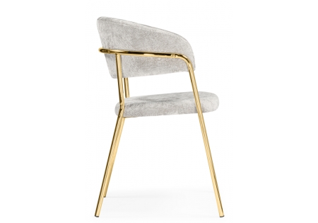 Стул на металлокаркасе Kamelia светло-серый, ткань золотые ножки