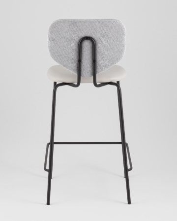 Стул полубарный Masey серый с серой экокожей