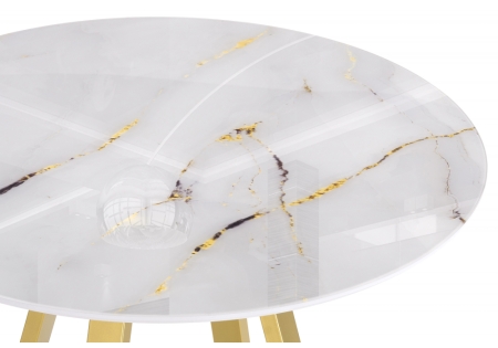 Стеклянный стол Норфолк 100х78 золото