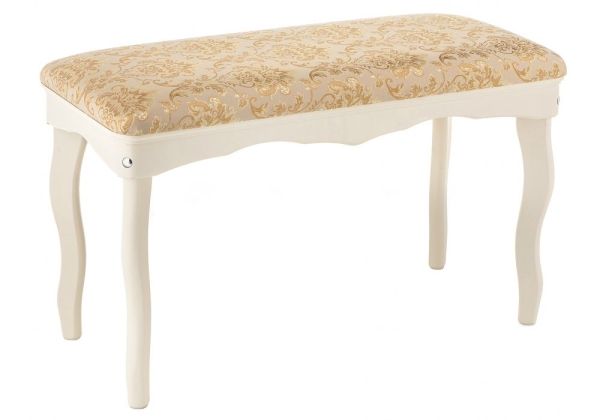 Банкетка Амадео молочная с узором на сиденье
