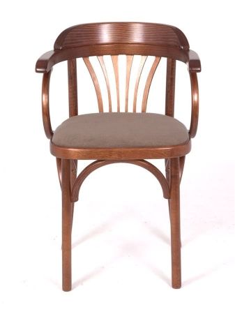 Деревянный стул Венский средний тон с мягким сиденьем из ткани RS 08