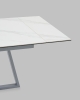 Стол Керас 120-180/80/75 столешница МДФ16/керамика Snow white подстолье металл серый