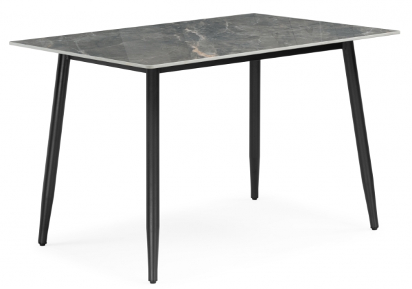 Керамический стол Rion 120 серый мрамор, черный