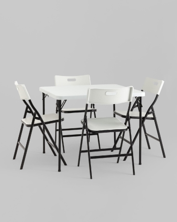 Комплект раскладного стола и стульев Кейт белый