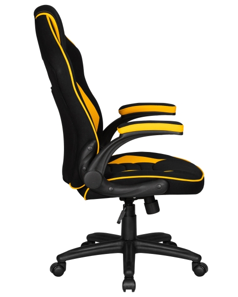 Кресло игровое RICK черно-желтая ткань