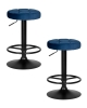 Набор 2 шт Табурет барный BRUNO BLACK, синий велюр (MJ9-117)