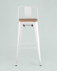 Стул барный TOLIX WOOD со спинкой белый глянцевый