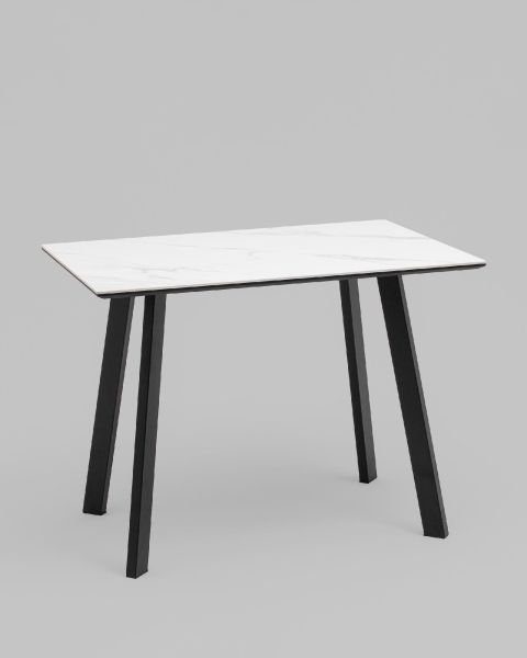 Стол Райли нераскладной 100*70*75 см столешница МДФ керамика Snow white матовый