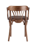 Деревянный стул Венский средний тон с мягким сиденьем из коричневой экокожи с дугами назад