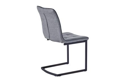 Стул SKY 6800 серый JJ12-17, черный кант PU, черный металл с напылением