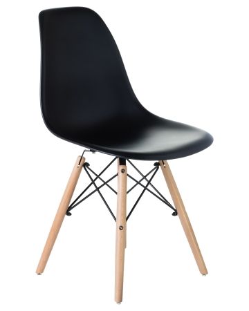 Стул обеденный DSW ножки светлый бук, черный B-03