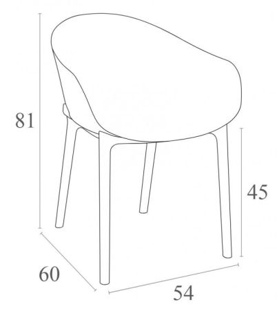 Кресло пластиковое Sky желтое