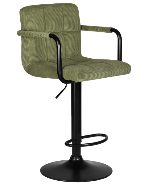 Набор 2 шт Стул барный KRUGER ARM BLACK, зеленый вельвет (LAR-E2041-7)