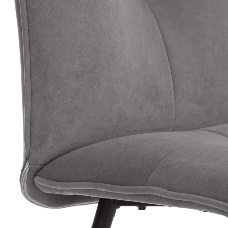 Стул обеденный Sweet серый с черными ножками, ткань и металл, мягкое сиденье, без подлокотников