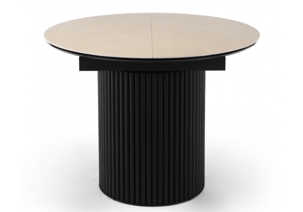 Керамический стол Стивен 100(140) okara light yellow, черный