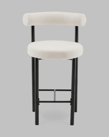 Стул полубарный Флорео букле молочный
