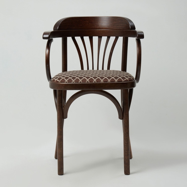 Деревянный стул Венский темный тон с мягким сиденьем из ткани