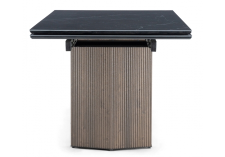 Керамический стол Монерон 180(240)x90 черный кварц, орех кантри