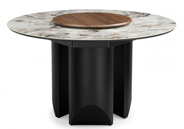 Керамический стол Иган 137 орех кантри, arctic ocean, черный