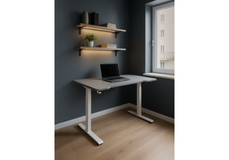 Компьютерный стол Маркос 140х80 светло-серый, белый