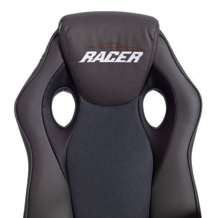 Кресло RACER GT new экокожа и ткань металлик и серый 36 и 12