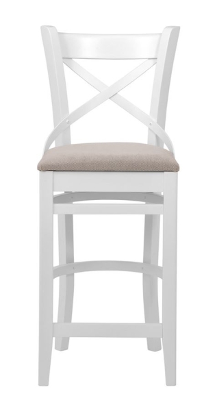 Стул барный "Hugo" белая эмаль, бежевый