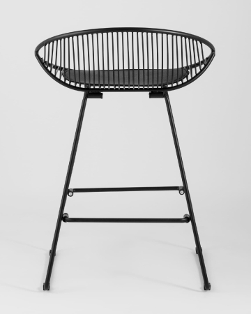 Стул полубарный UFO черный с черной подушкой