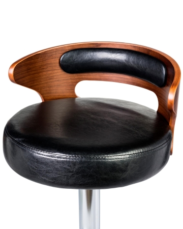 Набор 2 шт Стул барный FRED, коричневое дерево, черный