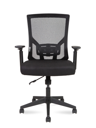 Кресло офисное Гарда LB черный, ткань и пластик, мягкое сиденье, с подлокотниками