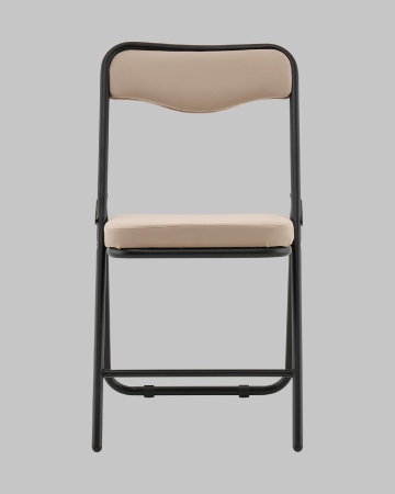 Стул складной Джонни велюр велютто бежевый, каркас черный матовый