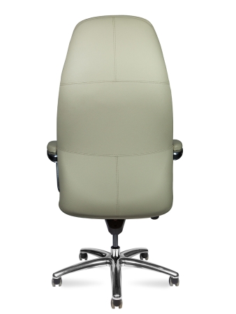 Кресло руководителя Porsche светло-серая натуральная кожа с алюминиевой крестовиной