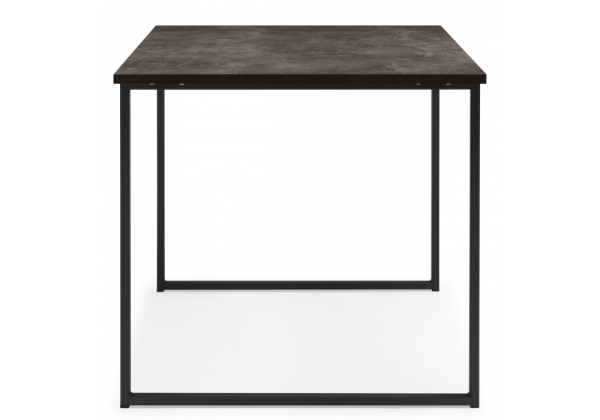 Стол деревянный Лиман 117 х 77 бетон темный, черный матовый