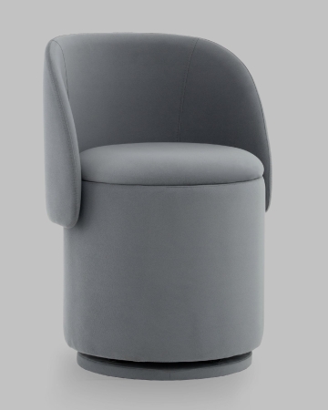 Пуф-трансформер Таунсвилл вращающийся с ящиком велюр серый