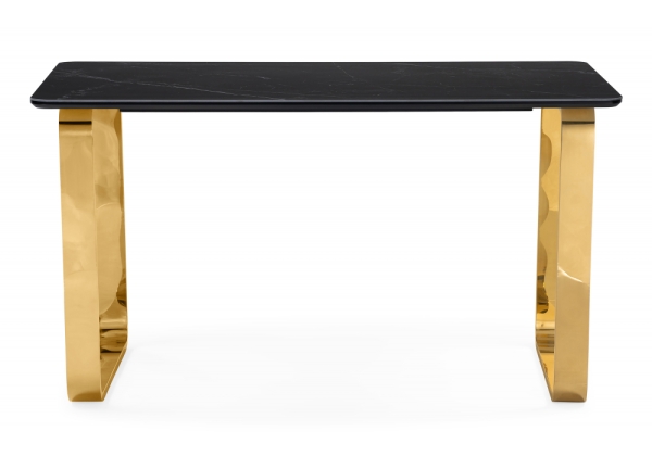 Керамический стол Селена 4 140х80 черный мрамор, золото