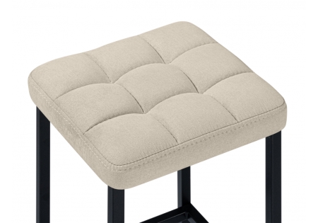 Барный стул Лофт ткань канди крем, черный матовый