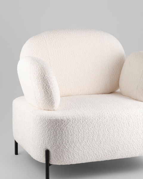 Кресло Кэнди ткань букле белый