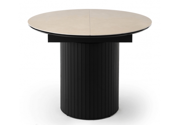 Керамический стол Лорен 100(140) okara light yellow, черный